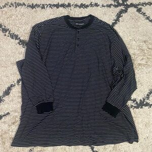 Good Counsel black and white striped long sleeve Henley shirt NWT